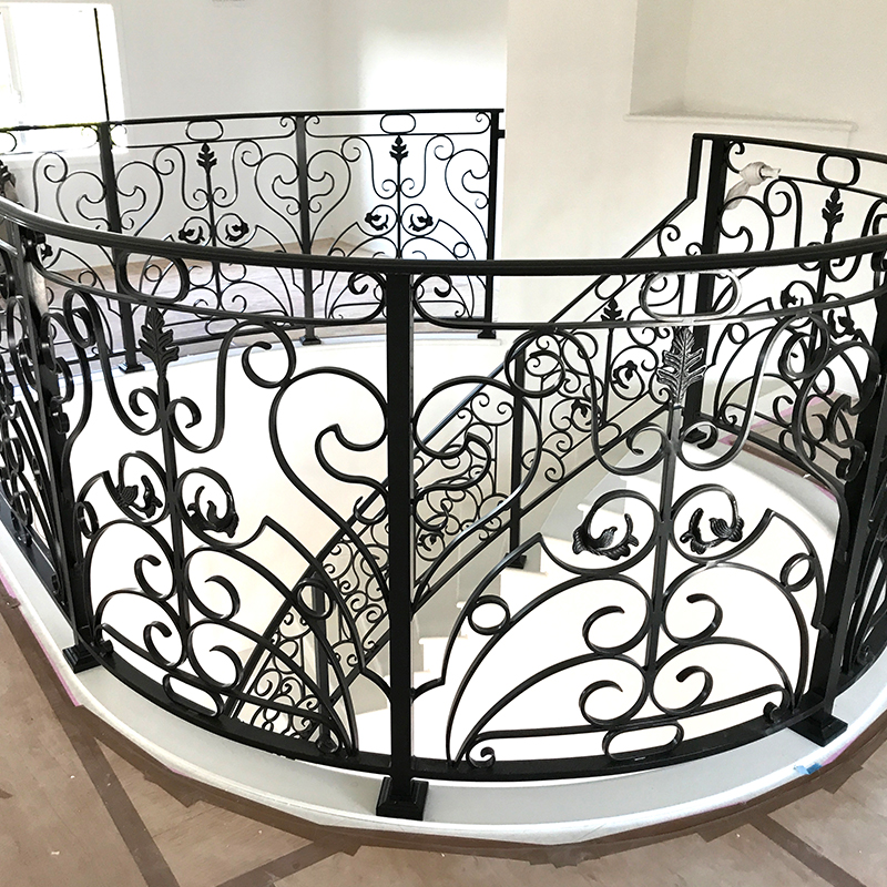 Iron Aluminum Stair Handrail Indoor Villa Outdoor Community Guardrail Duplex Building Stair Railing Outdoor Protection Iron Art