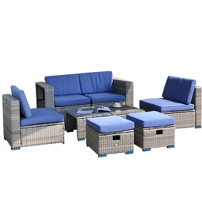 Outdoor Sofa Courtyard Terrace Balcony Leisure Living Room Combination Rattan Outdoor Rattan Chair Rattan Homestay Waterproof