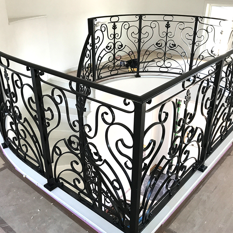 Iron Aluminum Stair Handrail Indoor Villa Outdoor Community Guardrail Duplex Building Stair Railing Outdoor Protection Iron Art