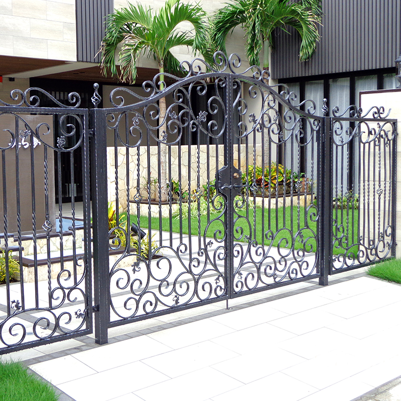 Electric Folding Door Aluminum Alloy Fence Wall Villa Yard Automatic Double Open Courtyard Gate Villa Door Iron Aluminum Art Door Customization