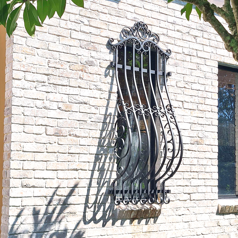 Antique Aluminum Garden Forged Fence Anti Climb Window Grille, Safety Window Guard For Home And Villa