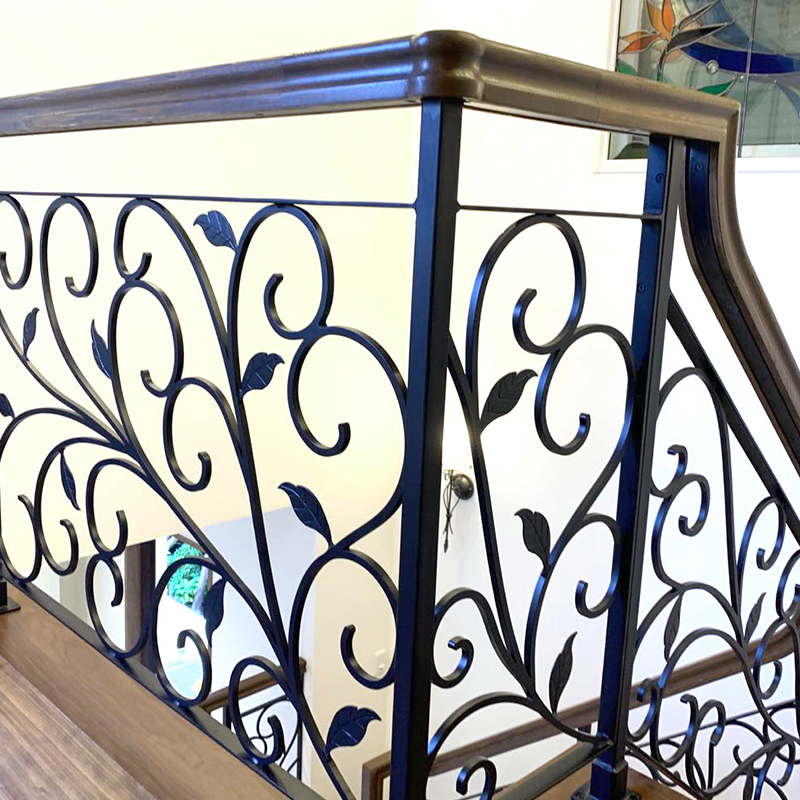 Iron Aluminum Stair Handrail Indoor Villa Outdoor Community Guardrail Duplex Building Stair Railing Outdoor Protection Iron Art