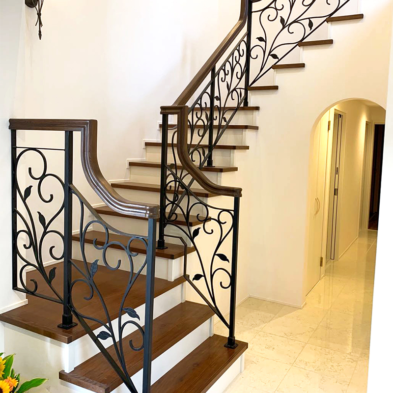 Iron Aluminum Stair Handrail Indoor Villa Outdoor Community Guardrail Duplex Building Stair Railing Outdoor Protection Iron Art