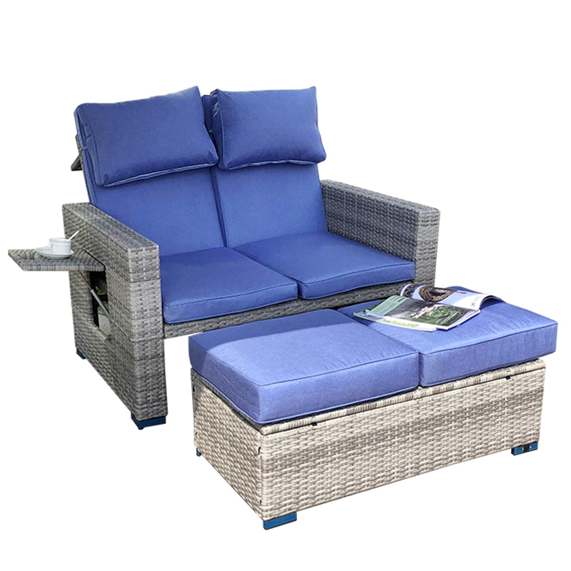 Outdoor Sofa Courtyard Terrace Balcony Leisure Living Room Combination Rattan Outdoor Rattan Chair Rattan Homestay Waterproof